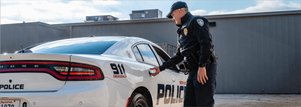 BRPD officer opening car door