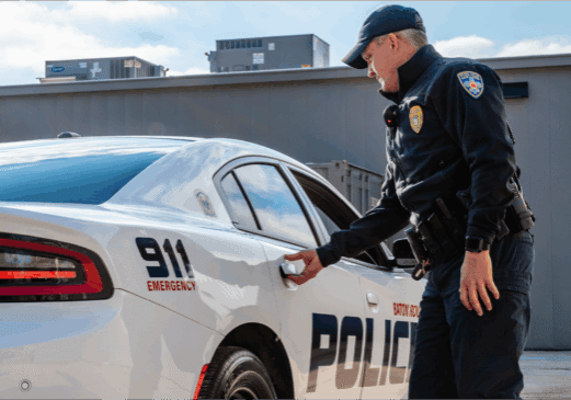 BRPD officer opening car door